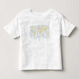 Wereldkaart met bord marges kinder shirts