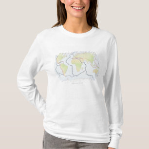 Wereldkaart met bord marges t-shirt