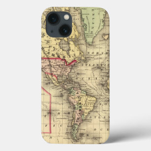 wereldkaart met de routes van het zee van Explorer iPhone 13 Hoesje