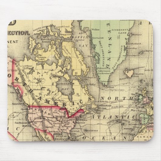 wereldkaart met de routes van het zee van Explorer Muismat (Voorkant)