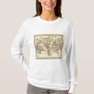 wereldkaart met de routes van het zee van Explorer T-shirt