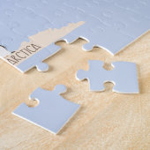 Wereldkaart met dieren legpuzzel (Zijkant)