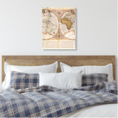 Wereldkaart met dubbele halfrond, 1587 canvas afdruk (Insitu (Slaapkamer))