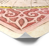 Wereldkaart met dubbele halfrond, 1587 poster (Hoek)