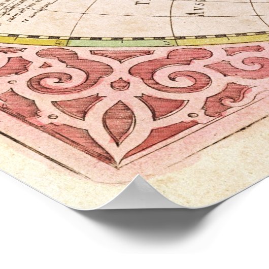 Wereldkaart met dubbele halfrond, 1587 poster (Hoek)