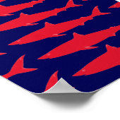 wereldkaart met haaien poster (Hoek)