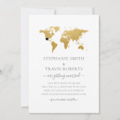 Wereldkaart met hart bestemming bruiloft foto save the date (Achterkant)