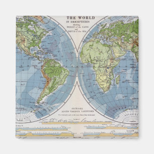 wereldkaart met hoogte van de grondediepte van het magneet