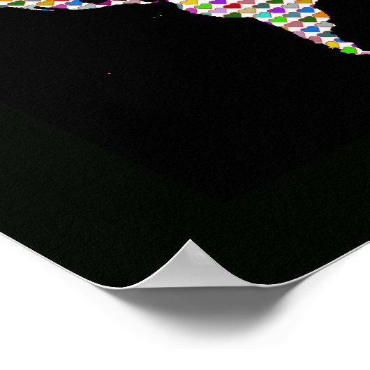 wereldkaart met kleurrijke harten poster (Hoek)