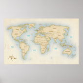  wereldkaart met landen poster (Voorkant)