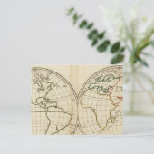 Wereldkaart met Latitude en Latitude Briefkaart (Staand voorkant)