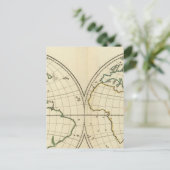 Wereldkaart met Latitude en Latitude Briefkaart (Staand voorkant)