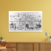 Wereldkaart met nadere gegevens over de expedities canvas afdruk (Insitu (Woonkamer))