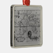 wereldkaart met nadere gegevens over de expedities metalen ornament (Rechts)