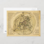 Wereldkaart met noordpool (1756) briefkaart (Voorkant / Achterkant)