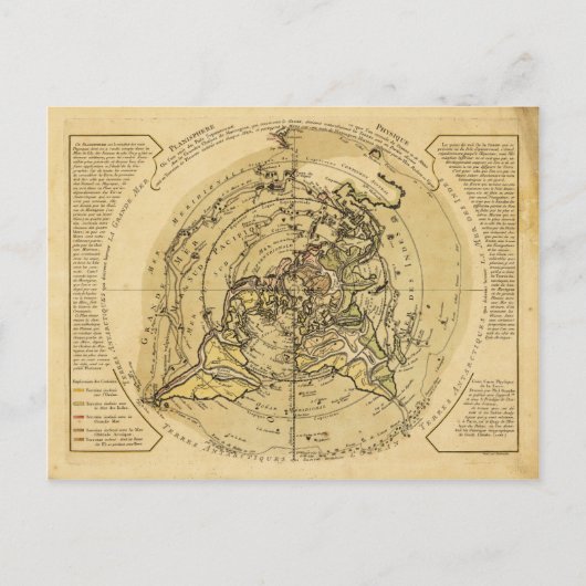 Wereldkaart met noordpool (1756) briefkaart (Voorkant)