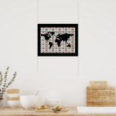 wereldkaart met patroon poster (Keuken)