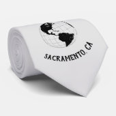 Wereldkaart met postcode en stad stropdas (Opgerold)