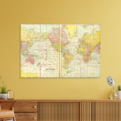 Wereldkaart met scheepvaartroutes canvas afdruk (Insitu (Woonkamer))