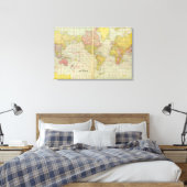 Wereldkaart met scheepvaartroutes canvas afdruk (Insitu (Slaapkamer))