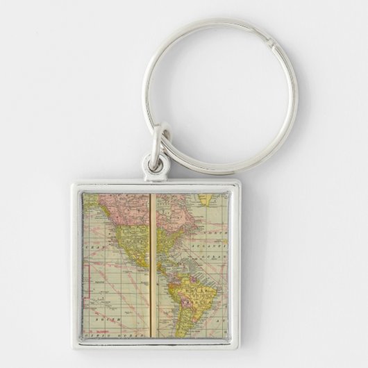 Wereldkaart met scheepvaartroutes sleutelhanger (Voorkant)