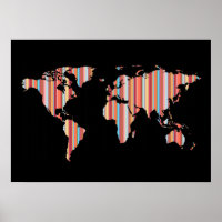 wereldkaart met strepen