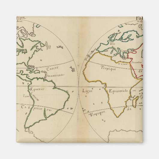 Wereldkaart met tropen magneet (Voorkant)