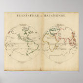 Wereldkaart met tropen poster (Voorkant)