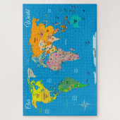 Wereldkaart met vlaggen legpuzzel (Verticaal)