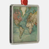 Wereldkaart Metalen Ornament (Rechts)