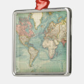 Wereldkaart Metalen Ornament (Links)