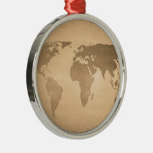  wereldkaart metalen ornament (Rechts)