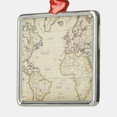 Wereldkaart Metalen Ornament (Links)