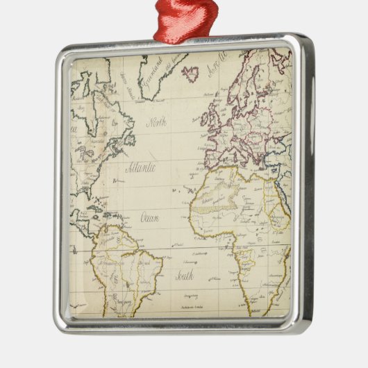 Wereldkaart Metalen Ornament (Links)