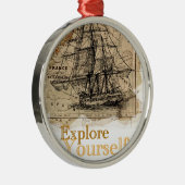  Wereldkaart Metalen Ornament (Rechts)