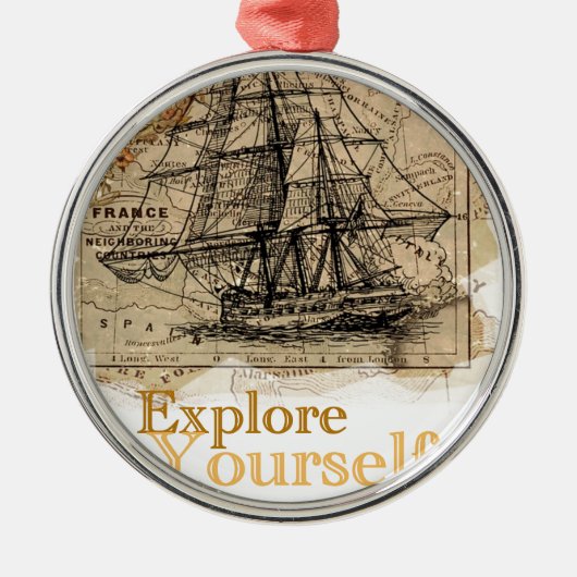  Wereldkaart Metalen Ornament (Voorkant)