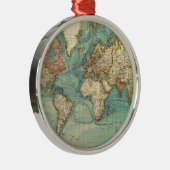  Wereldkaart Metalen Ornament (Rechts)