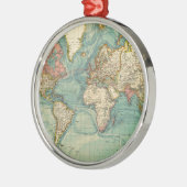  Wereldkaart Metalen Ornament (Links)