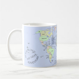 Wereldkaart - Mijn volgende avontuur plannen - op  Koffiemok