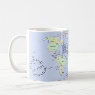 Wereldkaart - Mijn volgende avontuur plannen - op Koffiemok