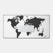 Wereldkaart Minimalistisch ontwerp in zwart-wit Bureaumat (Keyboard & Muis)