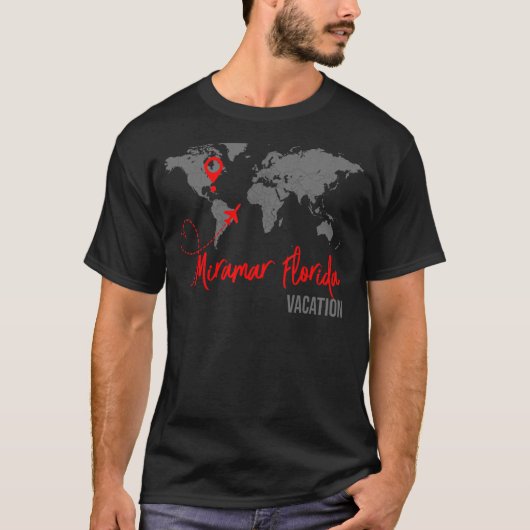 Wereldkaart Miramar Beach Map overeenkomend met fa T-shirt (Voorkant)