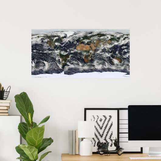 WERELDKAART MODIS POSTER (Thuiskantoor)