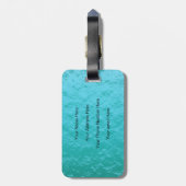 Wereldkaart Monogram Blauwgroen Blauw Roze Gold Fo Bagagelabel (Achterkant verticaal)