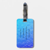 Wereldkaart Monogram grijze blauwe Folie Glittery  Bagagelabel (Achterkant verticaal)