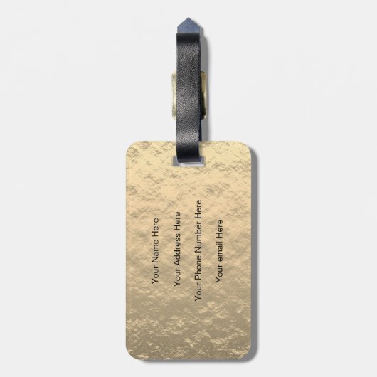 Wereldkaart Monogram reiziger Roze Gold Foil Glitt Bagagelabel (Achterkant verticaal)