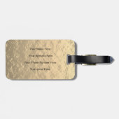 Wereldkaart Monogram reiziger Roze Gold Foil Glitt Bagagelabel (Achterkant horizontaal)