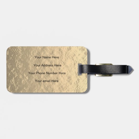 Wereldkaart Monogram reiziger Roze Gold Foil Glitt Bagagelabel (Achterkant horizontaal)