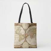 Wereldkaart monogram Tote Bag (Voorkant)