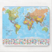 wereldkaart Mousepad/Mousemat Muismat (Voorkant)